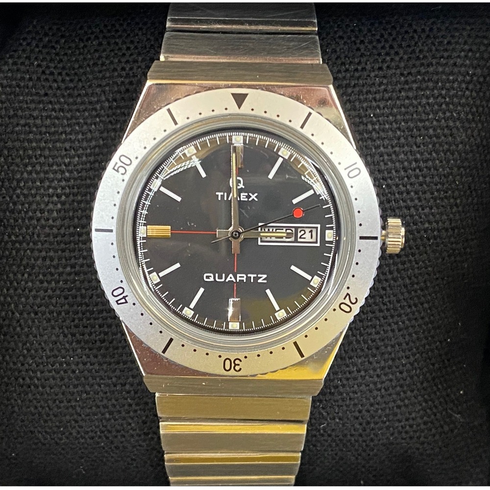 Timex x Todd Snyder Q Quartz Black Dial Stainless Steel Watch TW2T95500